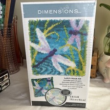Dimensions Latch Hook Kit 16"X16"-Dragonflies New Spring Wall Hanging Pillow