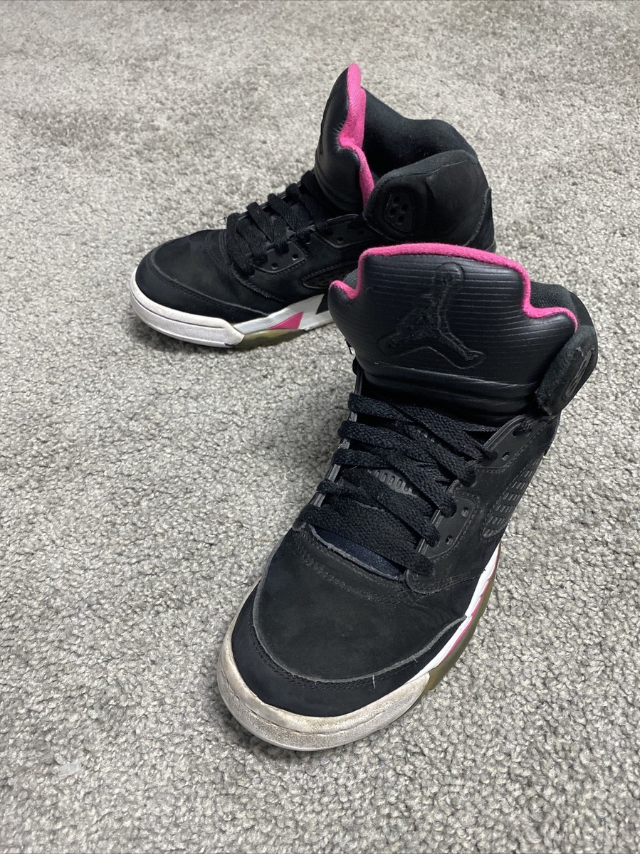 jordan retro 5 black deadly pink