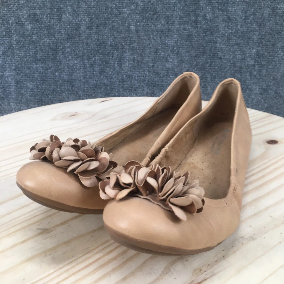 Naturalizer Zapatos Mujer 9 M Uma Ballet Pisos Beige Imitación Cuero Cómodo Floral Foto 3 de 4