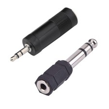 Adapter f??r Mikrofon und Audioanschluss 35mm weiblich zu 635mm m?nnlich Schwarz