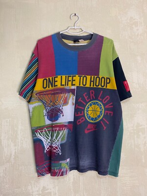 90s Nike One Life To Hoop Basketball NBA Alley Hoops Overprinted T