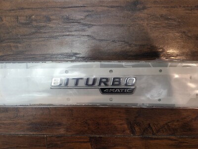 MERCEDES-BENZ BiTurbo 4Matic Front Fender Wing Left Badge A2058172601 OEM