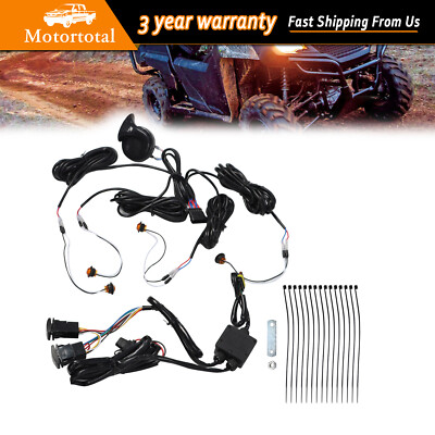 UTV Universal W/ Rocker Switch 4 Amber Lights Turn Signal Horn Street Legal Kits