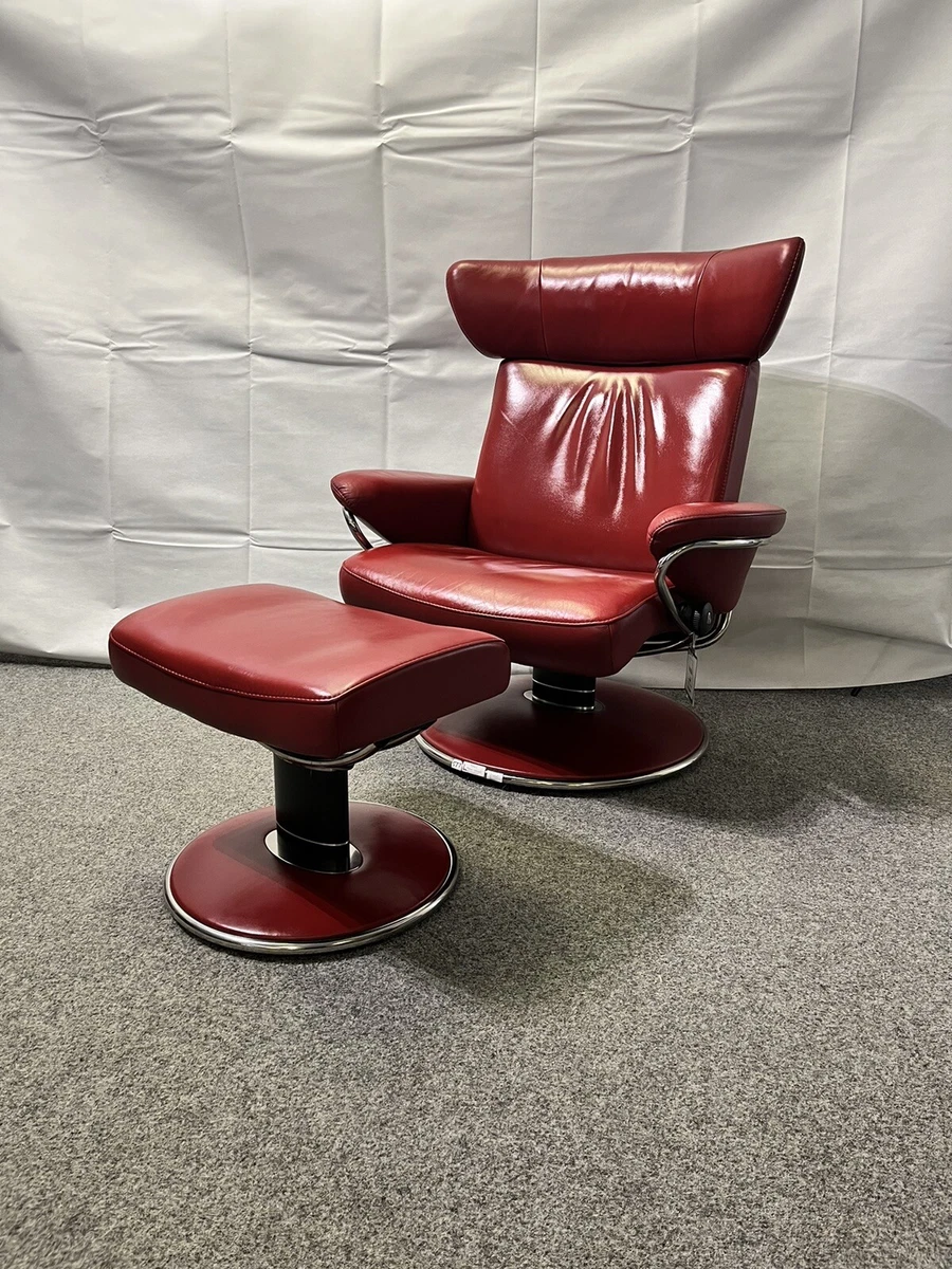 Ekornes Stressless Iconic Jazz Leather Recliner stool Size
