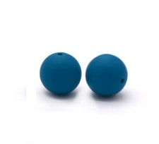 5 pc. Dark Blue Green Silicone 15mm beads Food Grade silicone Solid 121191034