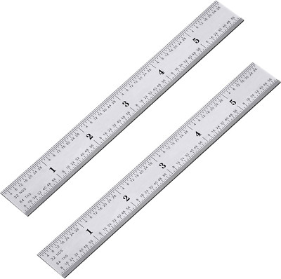 2 Pack Stainless Steel Ruler Machinist Engineer Ruler, Rigid Metal ...