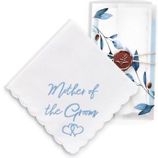 Wedding Handkerchief - 12" x 12" - Something Blue for Bride on Wedding Day - ...