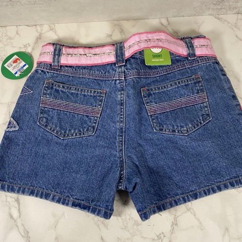 VTG 2007 CIRCO Girls Jean Shorts Pink Belt &Stars Sz L (10/12) Adjustable Waist - Picture 5 of 8