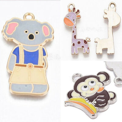   Anhänger Koala Giraffe Affe Zoo Emaille bunt gold silber Kinder Schmuck Kette