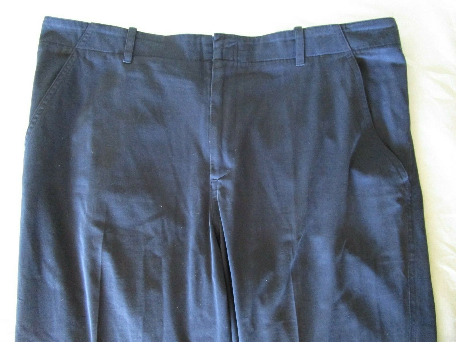 TSE Subtle Solid Flat Front Cotton Trouser in Blu… - image 3