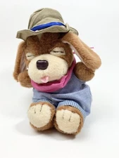 Sleeping Dog Plush Brown Hat Stuffed Toy Creative Concepts Unlimited
