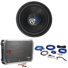 Rockville K5 W12K5S4 12" 1400w 4 Ohm Car Audio Subwoofer Amplifier Amp Kit