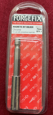 FORGEFIX MAGNET BITHALTER CHROM SCHRAUBENDREHER-EINSATZ BITS 75 MM NEU