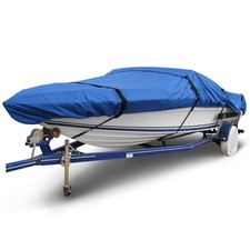 Budge American Flagship Ripstop Boat Cover, Fits V-Hull Fishing Boats, Blue, 14'