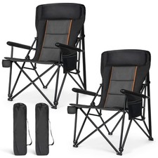 2PCS Camping Chair Oversized High Back Portable Chair Heavy Duty Support 500LBS