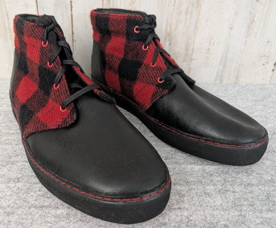 UGG Alin Mens 12 Buffalo Plaid Ankle Boots Leather Lace Up Lodge Cabin 1008163
