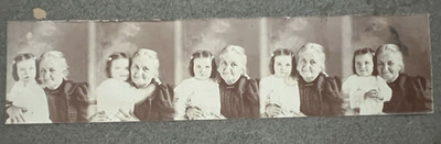 Antique Victorian Photo Booth Grandmother Grandchild Having Fun CDV Cabinet Card
