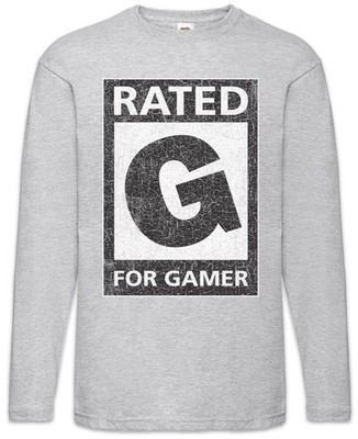 Rated For Gamer Langarm T-Shirt Gamer Gaming Games Nerd Geek Thumbs Up