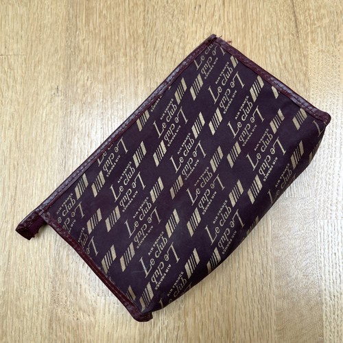 Vintage Air France Le Club Airline Amenity Travel Pouch Zippered Burgundy 1980s
