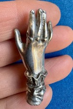 Vintage Cast Pewter Victorian sleeved Hand pin/pendant