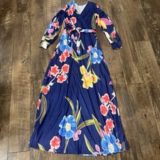 NEW Women’s Navy Floral Tropical Long Sleeved Maxi Dress - Size Small