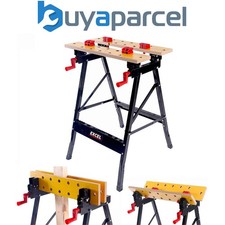 Excel Workmate Flip Top Workbench & Foldable Vise Clamping Work Stand Saw Horse