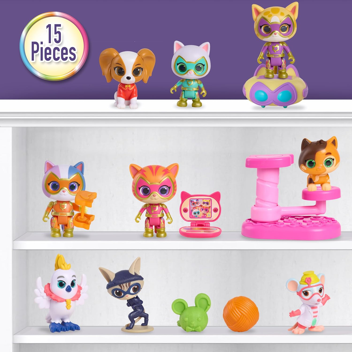 Disney Jr. Superkitties Kittydale Figure Set with Accessories, 15