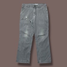 Thrashed Carhartt Pants Grunge Carpenter Work Pants y2k Gray 32x28