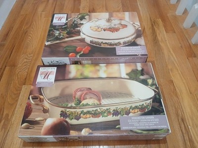 Kensington Garden Oval Roaster And 10'' Covered Chicken Fryer *New In Boxes*