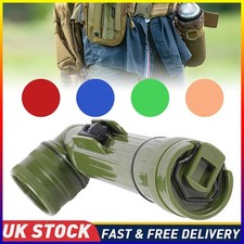 Angle Head Flashlight Torch with Red Blue Lens Filters Military Camping Light UK