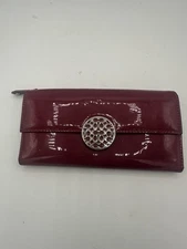 Coach Alexandra Patent Leather Merlot Slim Envelope Wallet Z52169