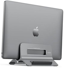 Vertical Laptop Stand for Desk, Gravity Auto Lock MacBook Stand, Space Grey