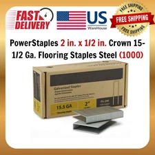 PowerStaples 2 in. x 1/2 in. Crown 15-1/2 Ga. Flooring Staples Steel (1000)