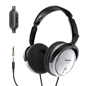 Philips Casques d'oreille filaires Studio Monitor Podcast 1/4" Adaptateur Argent NEW
