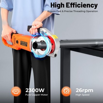 1/2''-2'' Electric Pipe Threader w/ 6 Dies -Efficient Pipe Threading Machine 2300W