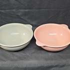 Vinatge Mallo-Ware 53 Bowl Mixing Set 2pc Plastic Pink/Gray Medium Handles Spout — photo 1