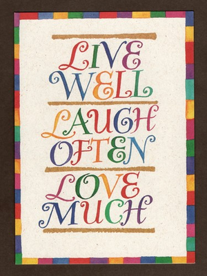 #ad David Mekelburg New Year Greeting Card Live well laugh often love much 7quot; x 5quot; $5.95