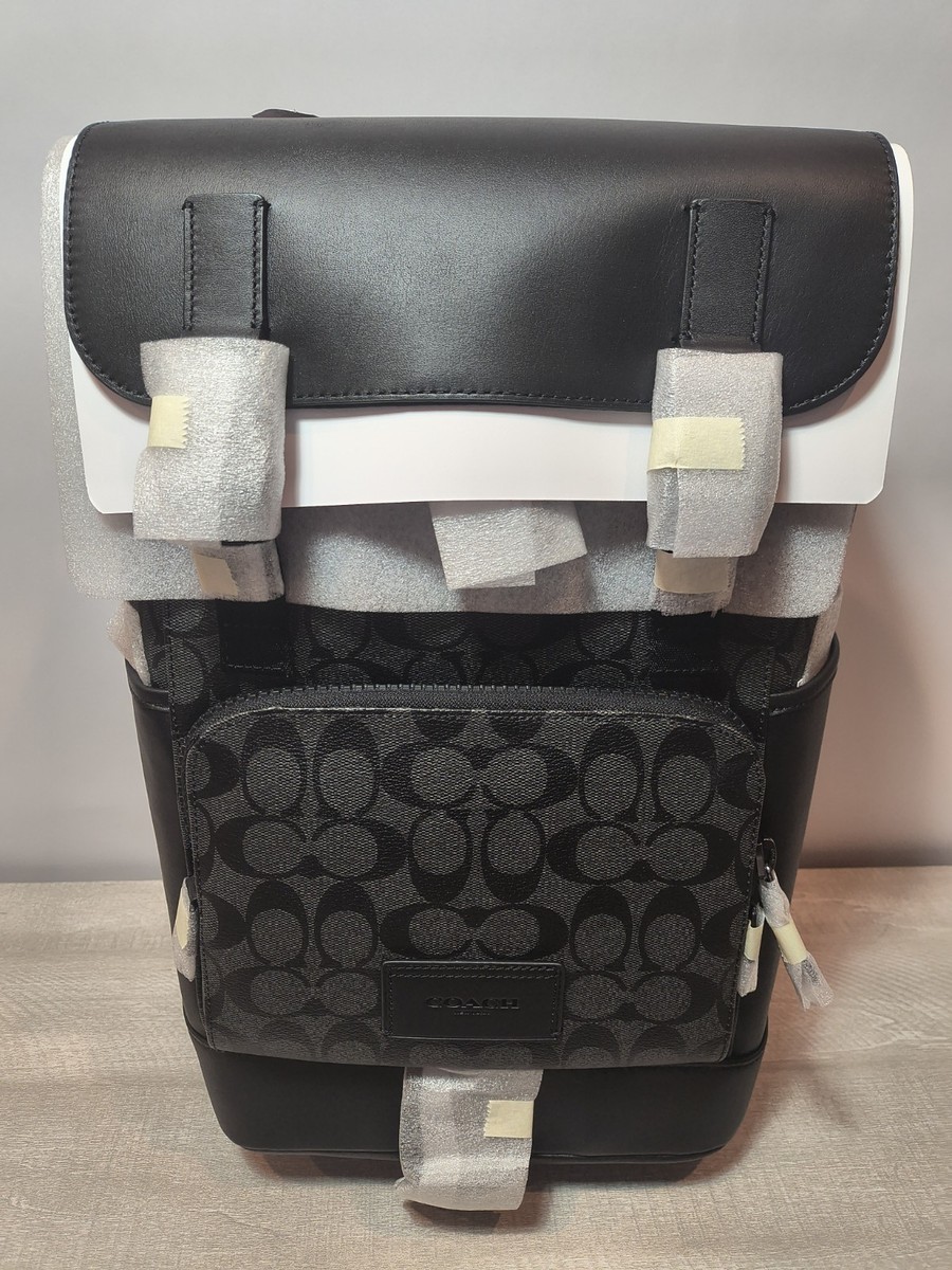 Coach TRACK BACKPACK SIGNATURE Canvas / C2712 / Charcoal Black