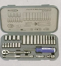 Blue-Point 27pc Metric Socket Set with Ratchet & Extensions, 4-14mm