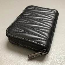 Genuine Leather Zipper Around Wallet Travel Coin Purse Multi Credit Card Holder 