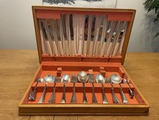 Beautiful Viners 1950-1965  vintage 47 piece boxed cutlery, ivorine handles etc