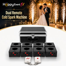 Happy Event FX 8PCS Cold Spark Base Machine Kit with Flight Case Remote Control