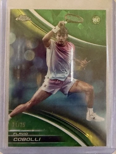 2025 Topps Chrome Sapphire Flavio Cobolli RC Green Refractor Rookie #/75