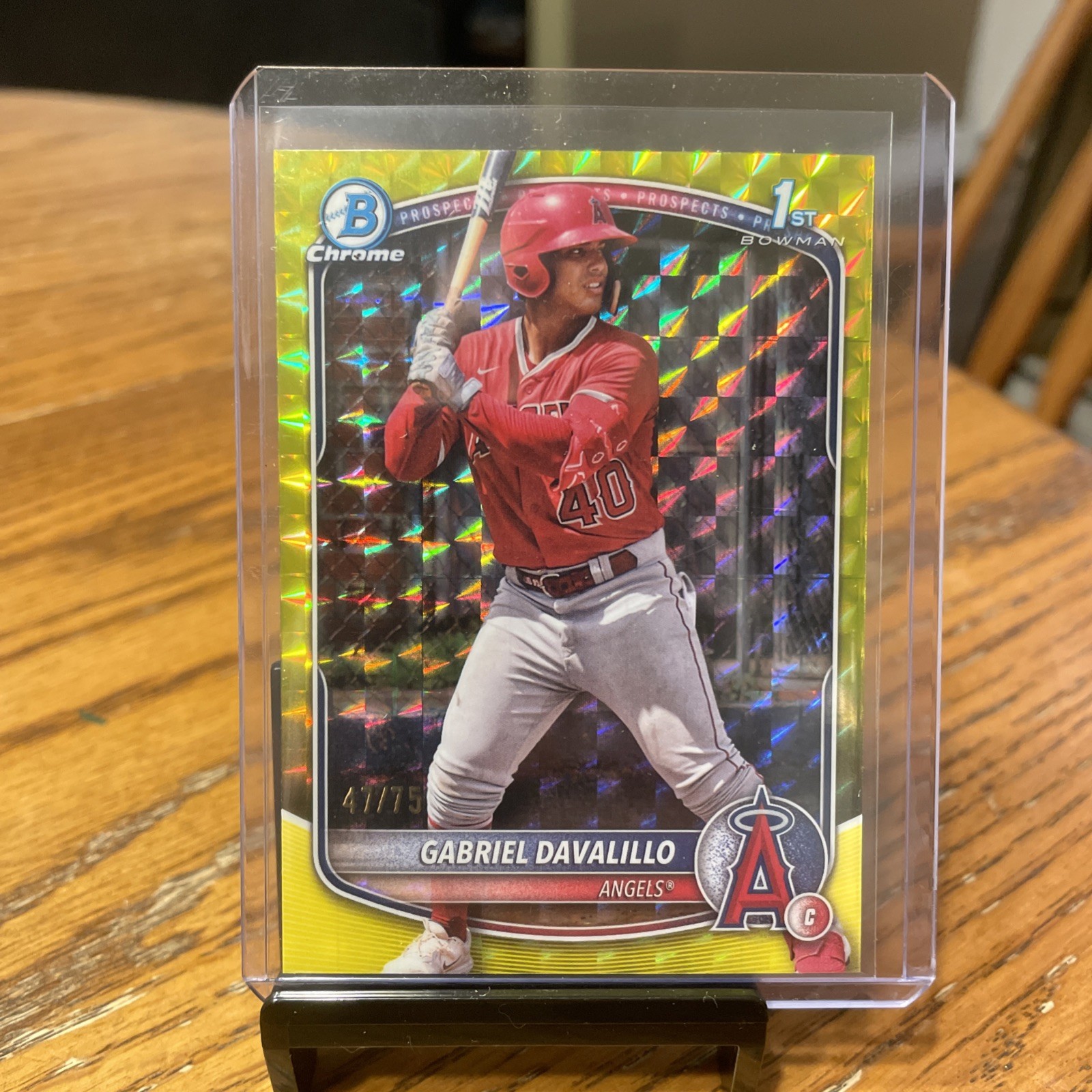 GABRIEL DAVALILLO 2025 BOWMAN CHROME 1ST YELLOW GEOMETRIC ANGELS /75 