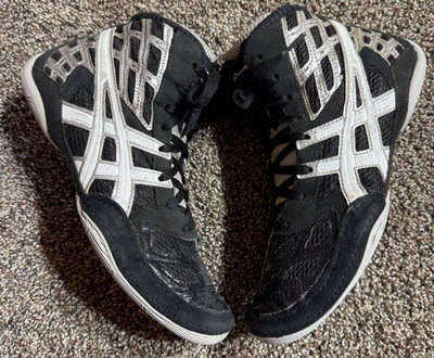 Asics Split Second Wrestling Mens Shoes Size 7 Black White J203Y