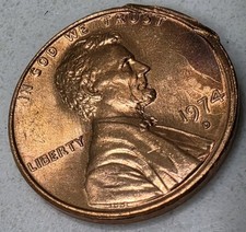 1974-D Lincoln Memorial Penny Major Die Break Cud Error Cent Uncirculated Coin