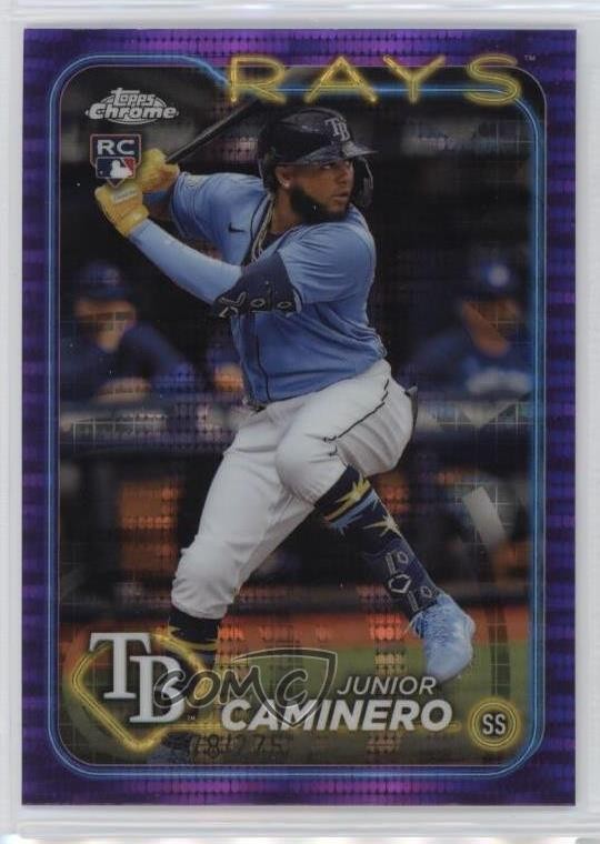 2024 Topps Chrome Purple Sonar Refractor /275 Junior Caminero #213 Rookie RC v9t