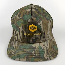 Vintage Mossy Oak Greenleaf Rotanium Snapback Hat Camo Made in USA Camouflage