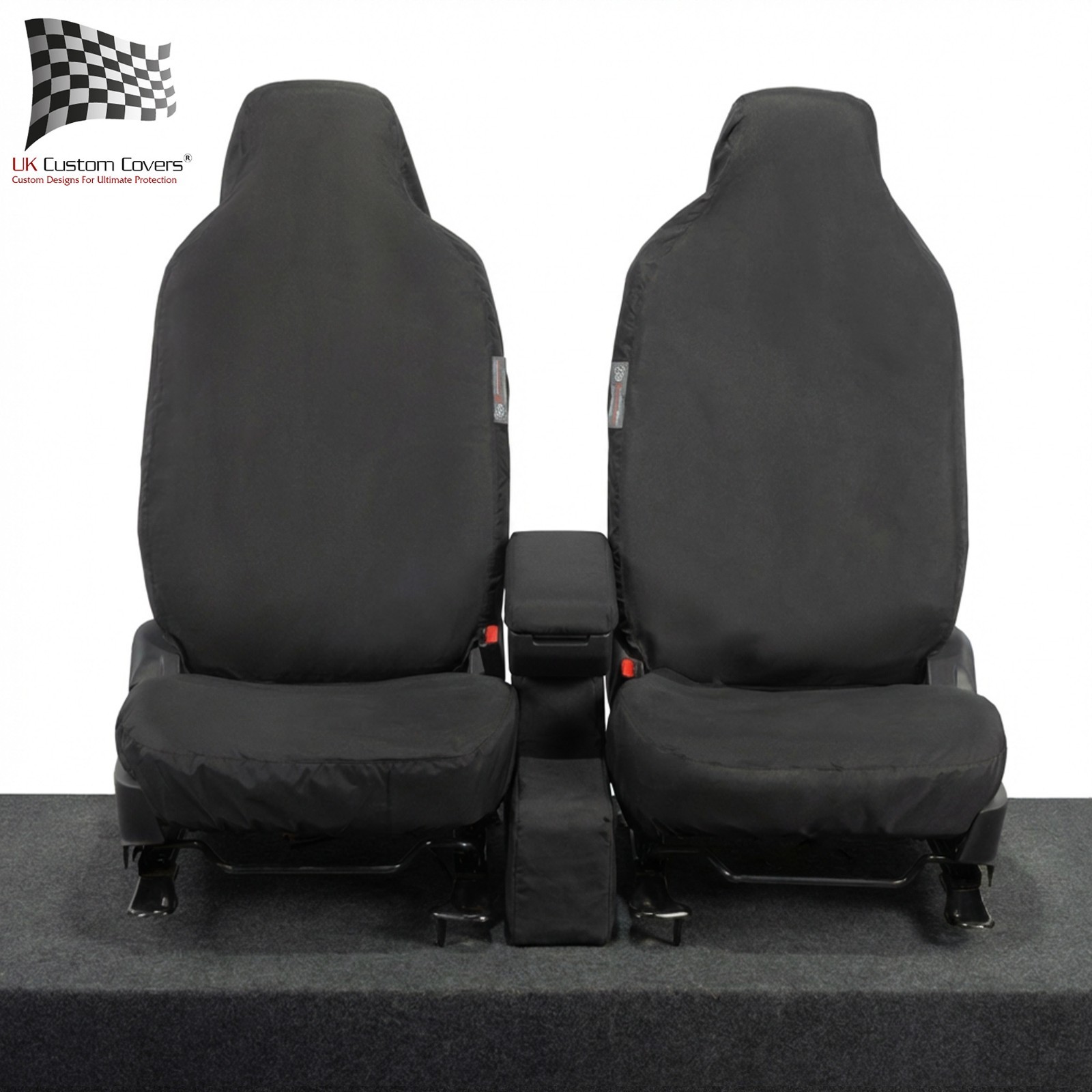 Toyota Hilux Front Seat Covers Waterproof Tailored (2016 Onwards) Black 1203