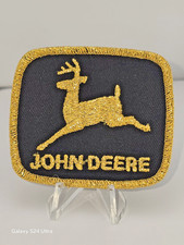 JOHN DEERE Patch Vintage Black with Embroidered Gold Jacket Shirt Hat PATCH